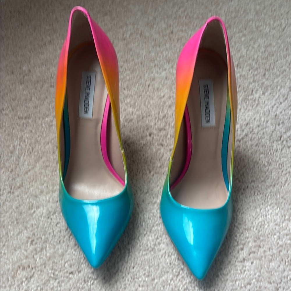 Steve Madden Pink and Yellow Heels Vibrant Style